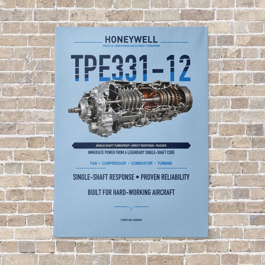 TPE331-12 vertical canvas print - no frame - light blue background