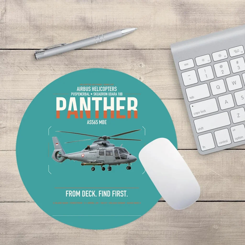 Airbus Helicopters AS565 MBe Panther design on turquoise round mouse pad