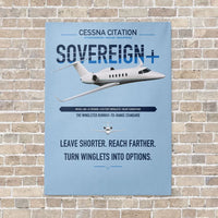 Thumbnail for Cessna Citation Sovereign+ vertical canvas print - no frame - light blue background