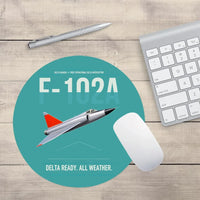Thumbnail for F-102A Delta Dagger design on turquoise round mouse pad