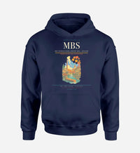 Thumbnail for MBS International Airport (MBS) design on navy blue hoodie single-side print