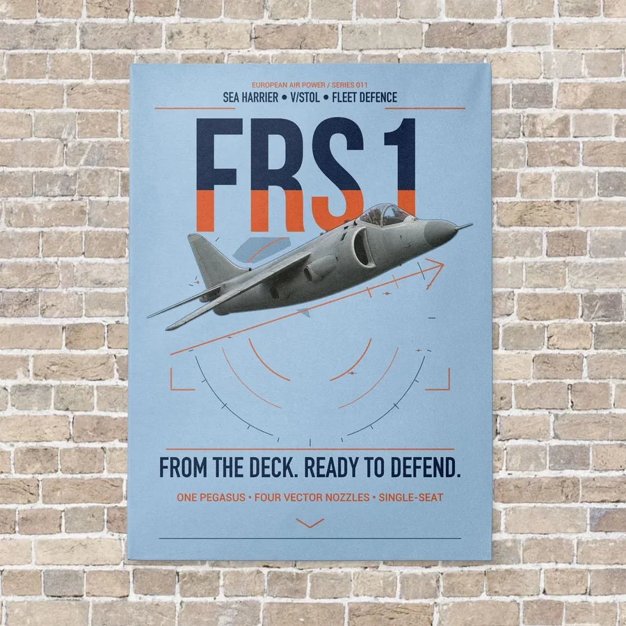 British Aerospace Sea Harrier FRS.1 vertical canvas print - no frame - light blue background