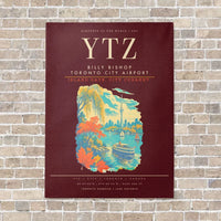 Thumbnail for Billy Bishop Toronto City Airport YTZ - Canvas Framed - Dark Red