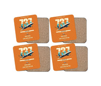 Thumbnail for Boeing 737 MAX 9 design on orange 4 pieces set coaster