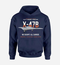 Thumbnail for X-47B UCAS-D design on navy blue hoodie single side
