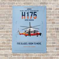 Thumbnail for Airbus H175 vertical canvas print - no frame - light blue background