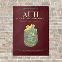 Thumbnail for Zayed International Airport Abu Dhabi AUH - Canvas Framed - Dark Red