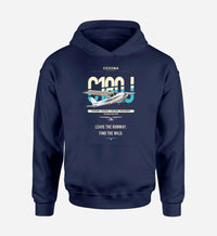Thumbnail for Cessna 180J Skywagon design on navy blue double-side hoodie, single-side print