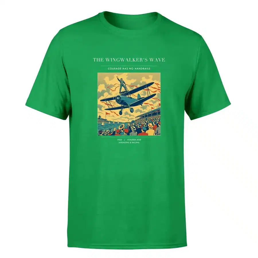 VINTAGE G4157 - The Wingwalker's Wave - Premium T-Shirt design on green premium t shirt