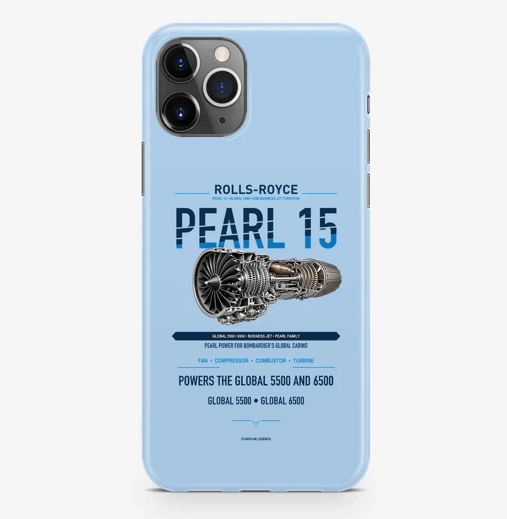 PEARL 15 Case ProMax design on light blue iphone case promax