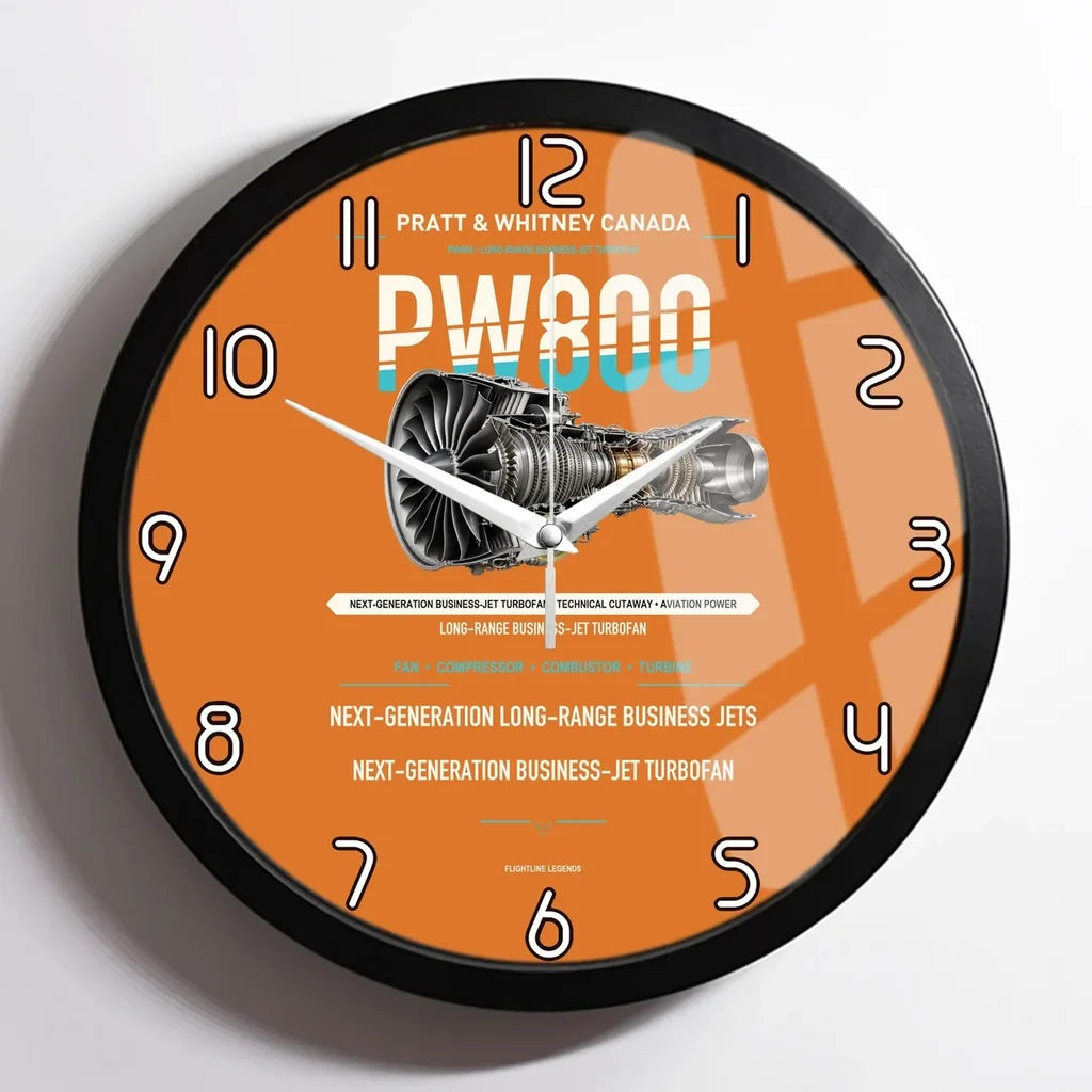 PW800 design on orange framed wall clock