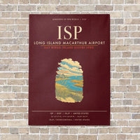 Thumbnail for Long Island MacArthur Airport ISP - Canvas Framed - Dark Red