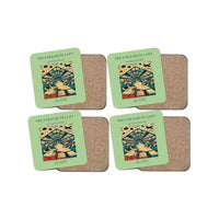 Thumbnail for The Parachute Loft - Designed Coasters design on light green 4-pieces-set