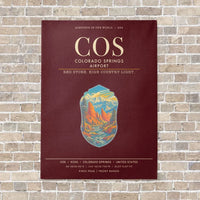Thumbnail for Colorado Springs Airport COS - Canvas Framed - Dark Red