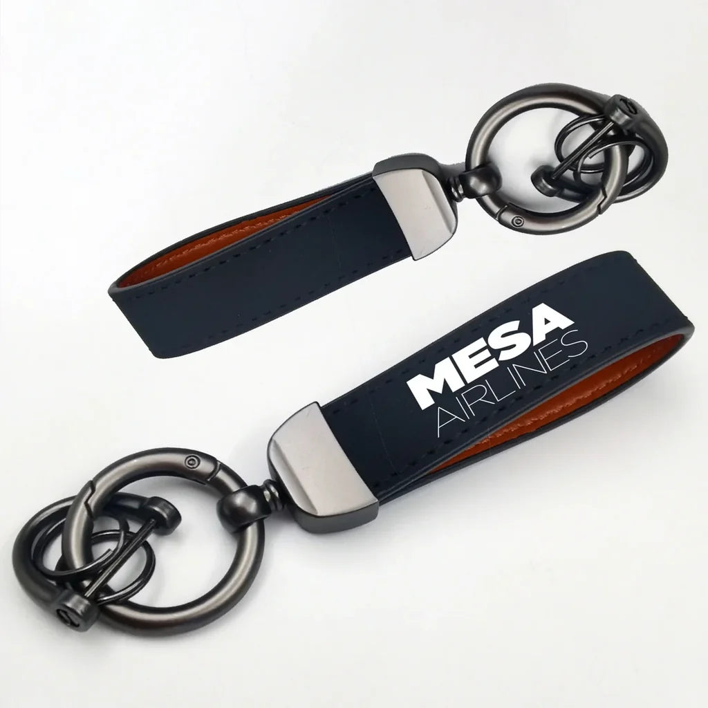 Mesa Airlines Horseshoe Buckle key chain in navy blue