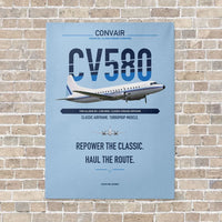 Thumbnail for Convair 580 vertical canvas print - no frame - light blue background
