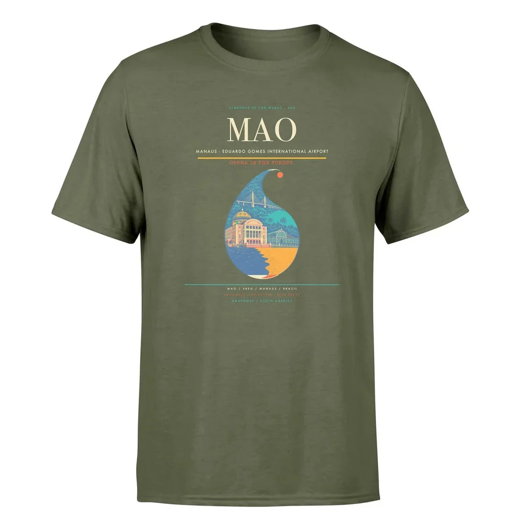 Manaus Airport (MAO) Premium T-Shirt Green Army