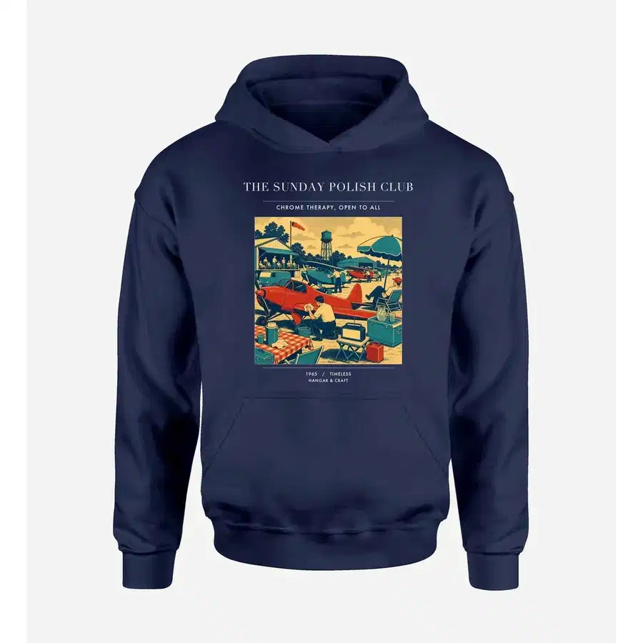 VINTAGE G4436 - The Sunday Polish Club - Premium Hoodie design on navyblue premium