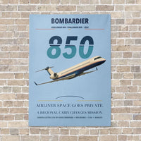 Thumbnail for Bombardier Challenger 850 vertical canvas print - no frame - light blue background