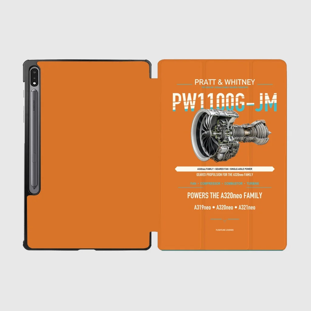 PW1100G-JM design on orange samsung tablet tablet case
