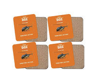 Thumbnail for Robinson R66 design on orange 4 pieces set coaster