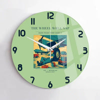 Thumbnail for VINTAGE G4267 - The Wheel Well Nap - Designed Wall Clocks design on lightgreen no-frame