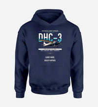 Thumbnail for DHC-3 Otter design on navy blue double-side hoodie, single-side print
