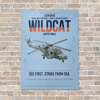 Thumbnail for Leonardo AW159 Wildcat HMA2 vertical canvas print - no frame - light blue background
