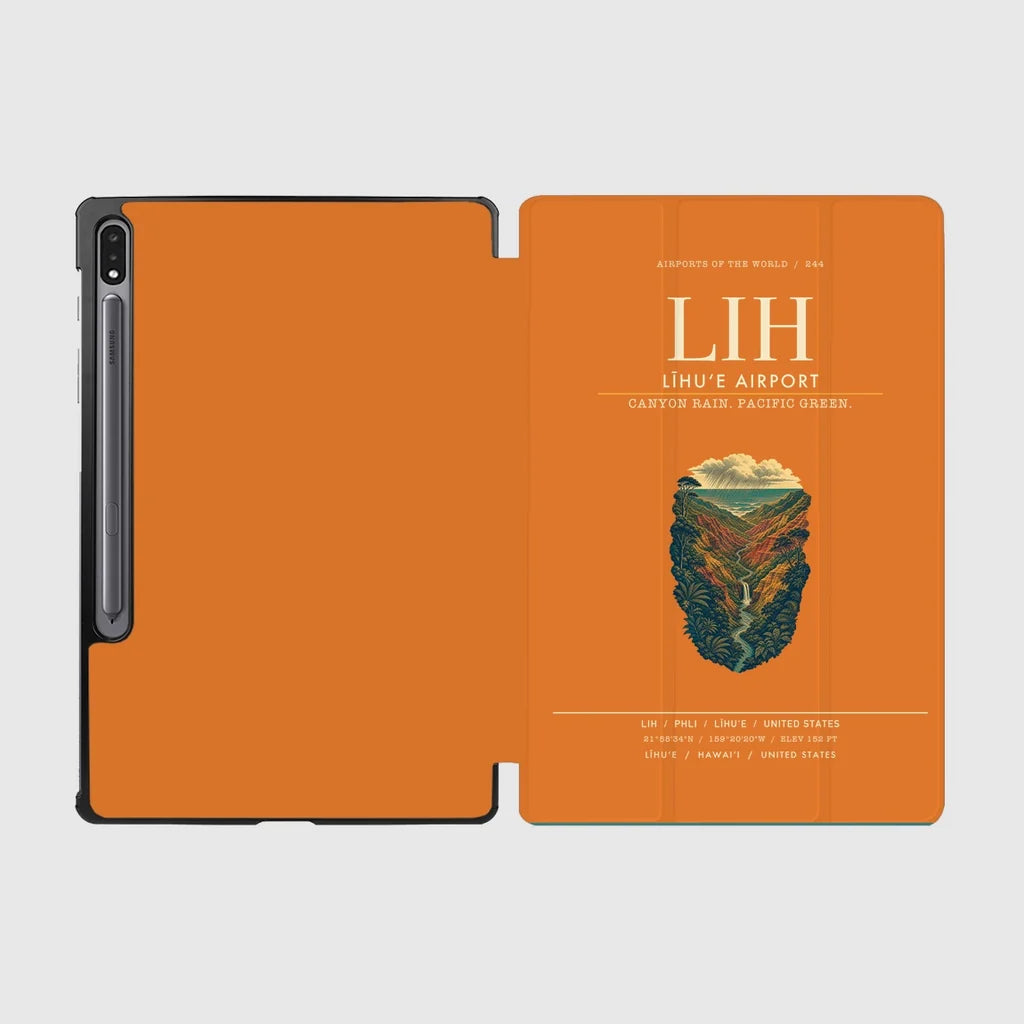 Līhuʻe Airport (LIH) design on orange samsung tablet tablet case