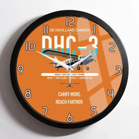 Thumbnail for DHC-3 Otter design on orange framed wall clock