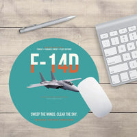 Thumbnail for F-14D Tomcat Sweep The Wings Clear The Sky design on turquoise round mouse pad