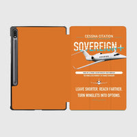 Thumbnail for Cessna Citation Sovereign+ design on orange samsung tablet tablet case