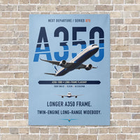 Thumbnail for Airbus A350-1000 vertical canvas print - no frame - light blue background