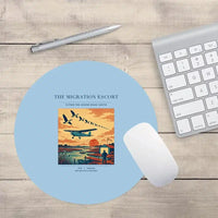 Thumbnail for VINTAGE G4448 - The Migration Escort - Designed Mouse Pads design on lightblue round