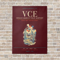 Thumbnail for Venice Marco Polo Airport VCE - Canvas Framed - Dark Red