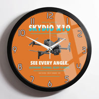 Thumbnail for Skydio X10 design on orange framed wall clock