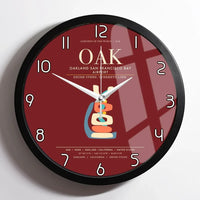Thumbnail for Oakland San Francisco Bay Airport OAK Wall-Clock Framed - Dark Red