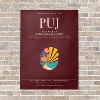 Thumbnail for Punta Cana International Airport PUJ - Canvas Framed - Dark Red