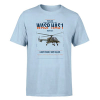 Thumbnail for Westland Wasp HAS1 design on light blue t-shirt, single-side print