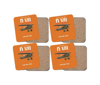 Thumbnail for Fokker D.VII design on orange 4 pieces set coaster
