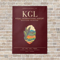 Thumbnail for Kigali International Airport KGL - Canvas Framed - Dark Red