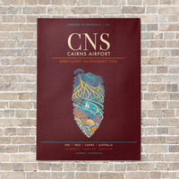 Thumbnail for Cairns Airport CNS - Canvas Framed - Dark Red