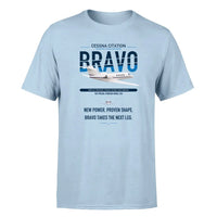 Thumbnail for Cessna Citation Bravo design on light blue double-side t-shirt, single-side print