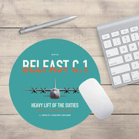 Thumbnail for Short Belfast C.1 design on turquoise round mouse pad