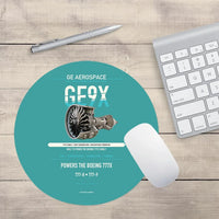 Thumbnail for GE9X design on turquoise round mouse pad