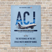 Thumbnail for Airbus ACJ320neo vertical canvas print - no frame - light blue background