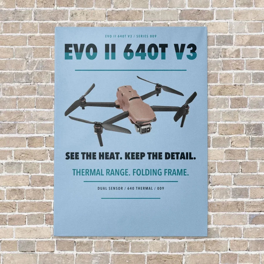 Autel EVO II Dual 640T V3 vertical canvas print - no frame - light blue background
