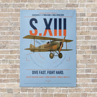 Thumbnail for SPAD S.XIII C.1 vertical canvas print - no frame - light blue background