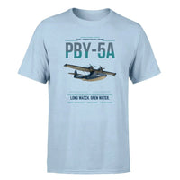 Thumbnail for PBY-5A Catalina design on light blue double-side t-shirt, single-side print
