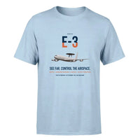 Thumbnail for E-3 Sentry AWACS design on light blue double-side t-shirt, single-side print